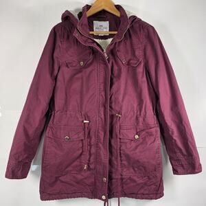 Marezzi Couture Women’s Medium Sherpa-Lined Maroon Chore Jacket coat